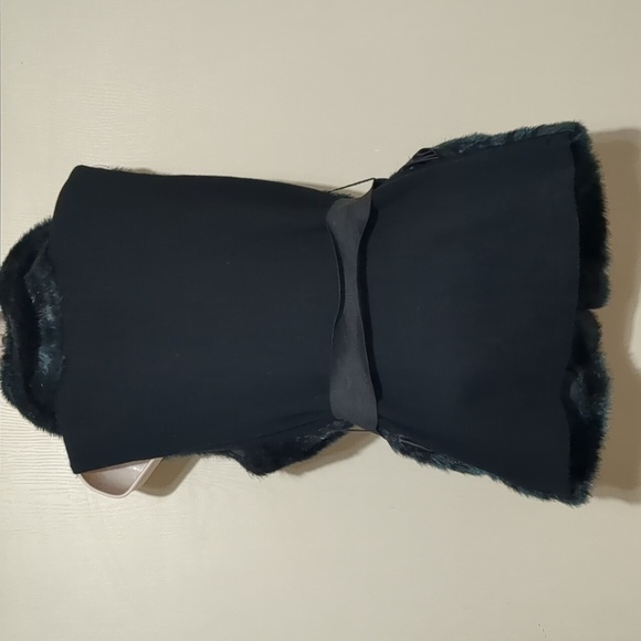 Alberto Makali Long Fur  black and turquoise Vest size M - Picture 2 of 10